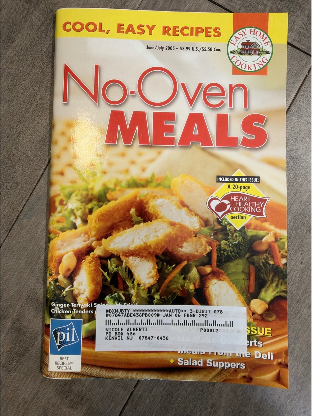 Easy Home Cooking No-Oven Meals Cookbook June/July 2005 Edition